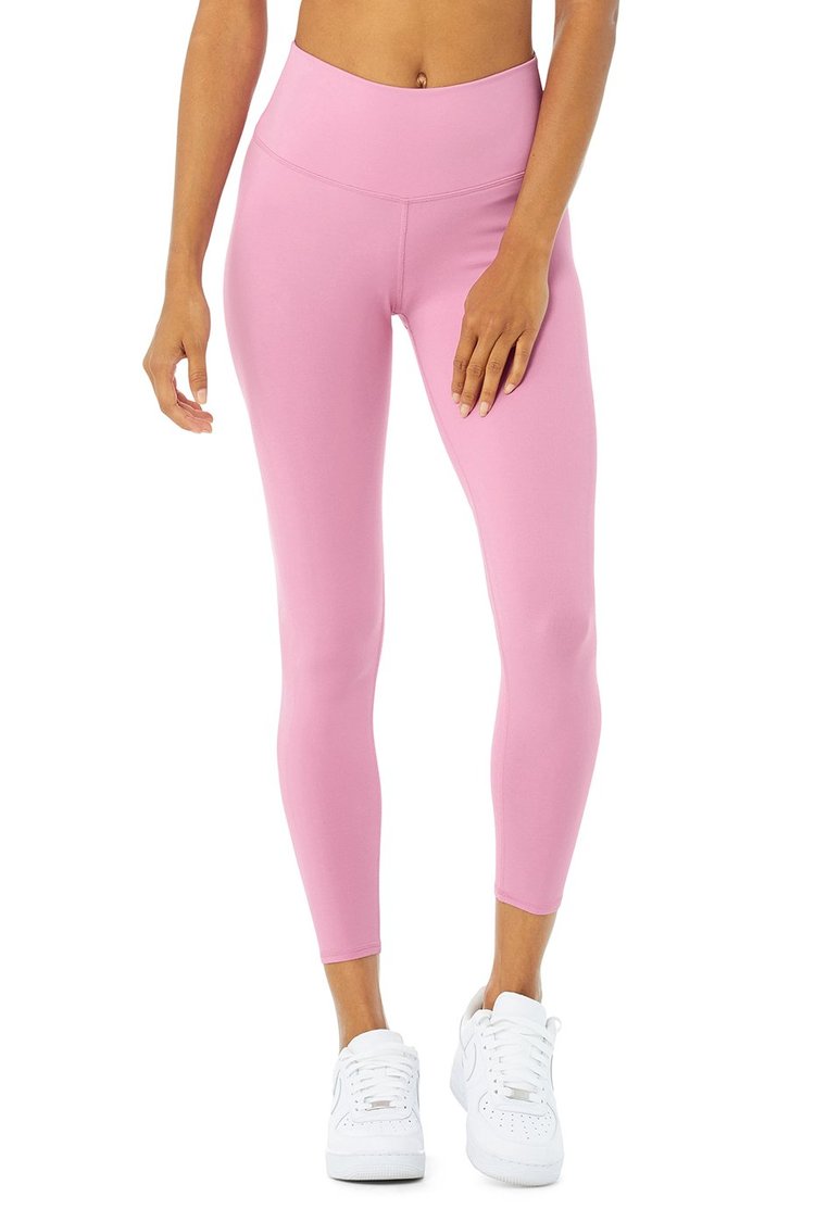 Alo 7/8 Checkpoint leggings in Peachy Glow 🍑, Women's Fashion