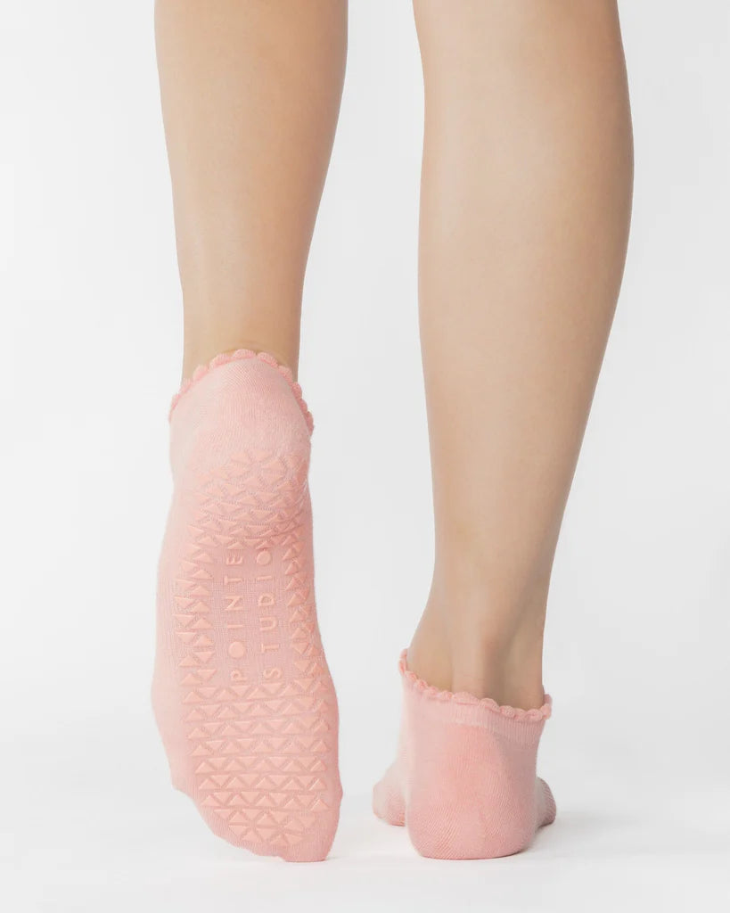 Grip Sock - Happy Full Foot Grip Sock - Coral