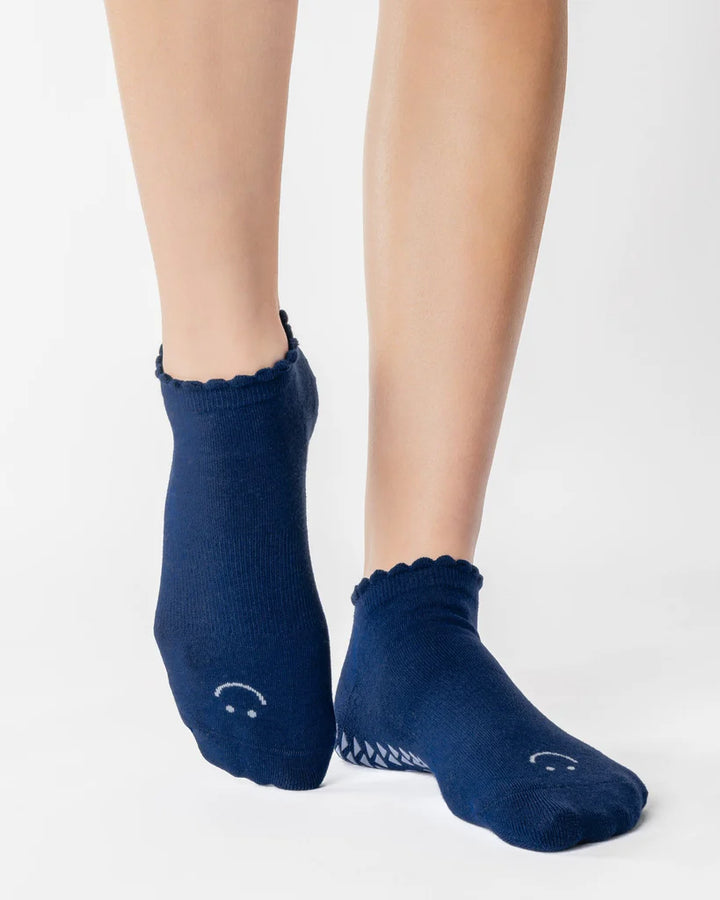 Grip Sock - Happy Full Foot Grip Sock - Navy