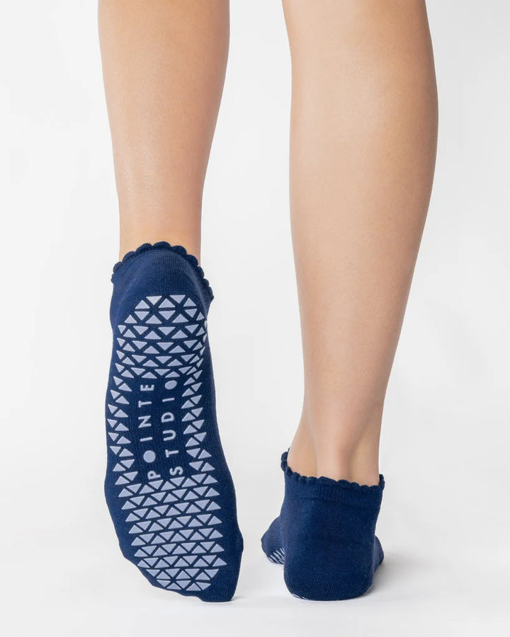 Grip Sock - Happy Full Foot Grip Sock - Navy