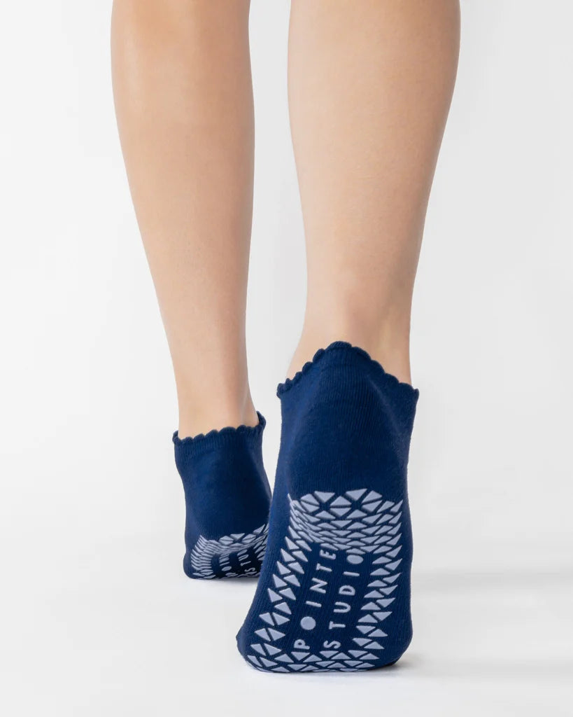 Grip Sock - Happy Full Foot Grip Sock - Navy