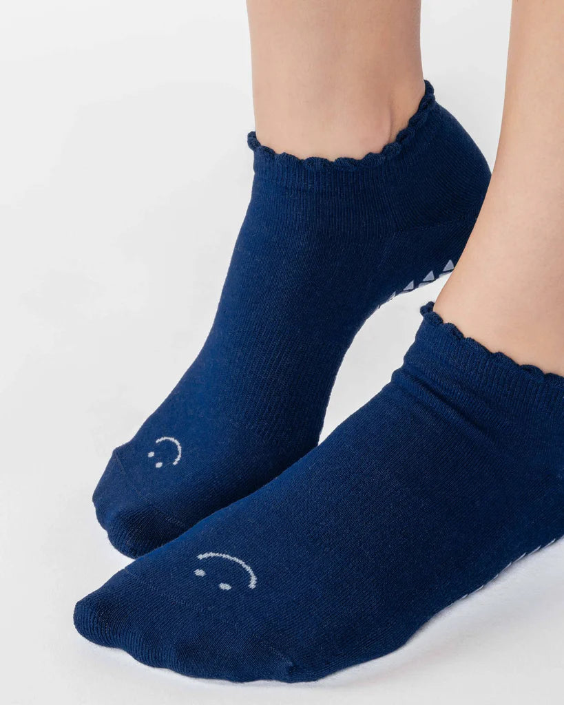 Grip Sock - Happy Full Foot Grip Sock - Navy