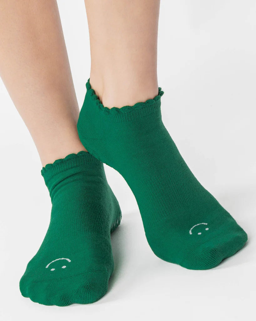 Grip Sock - Happy Full Foot Grip Sock - Pine