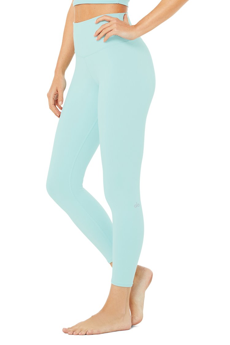 Alo Yoga Women's high waist checkpoint leggings, Bright Aqua, XS :  : Fashion