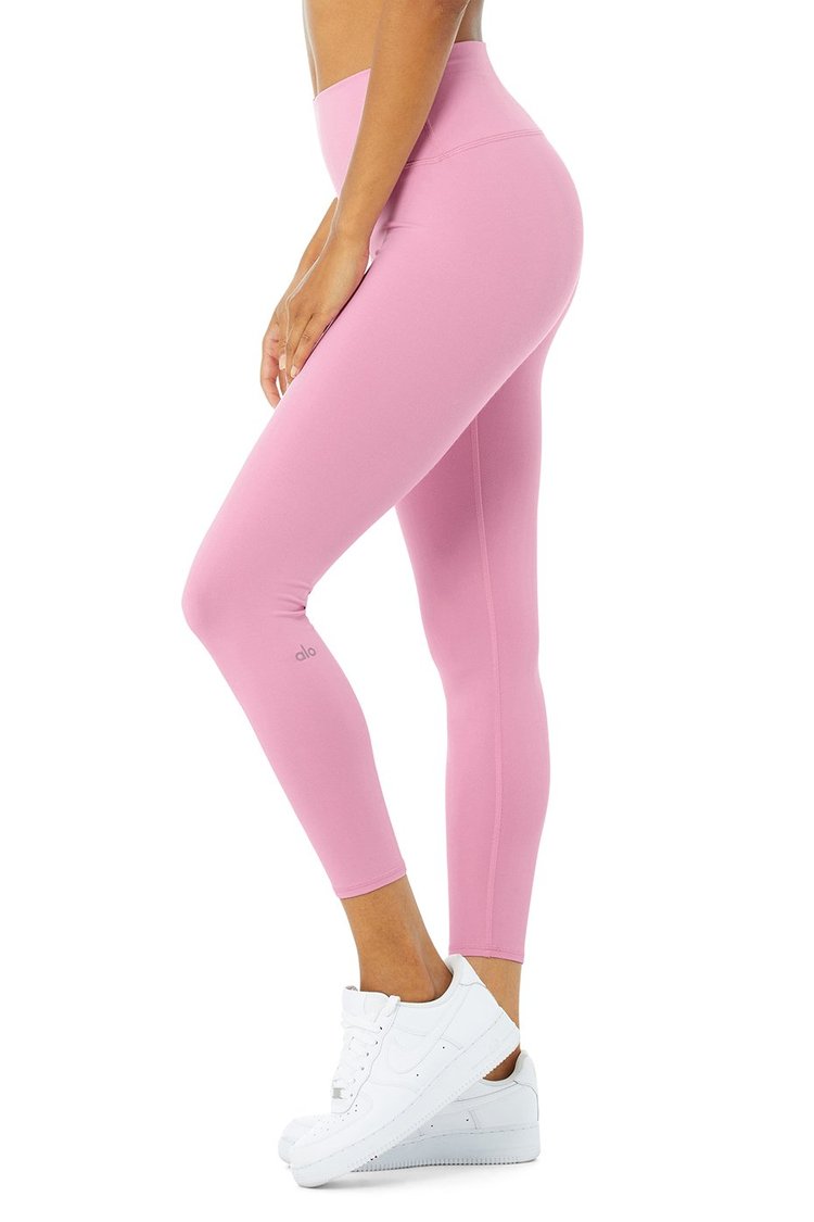 Alo Yoga high-waist airbrush Capri 7/8 leggings in printed pink - Size XS